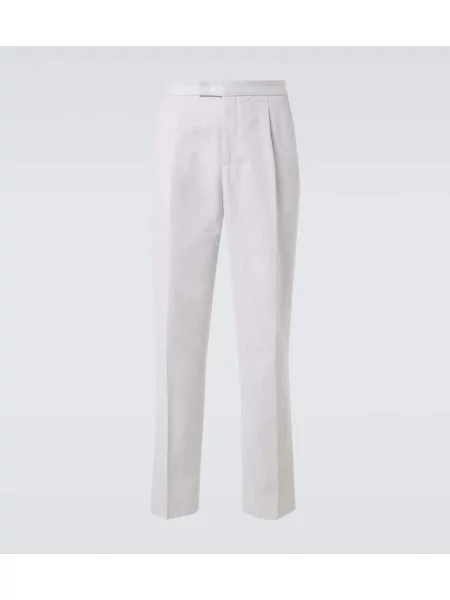 Laneni lanene hlače Berluti bela