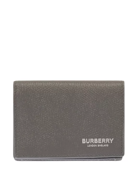 Portofel Burberry din piele cu autograf gri