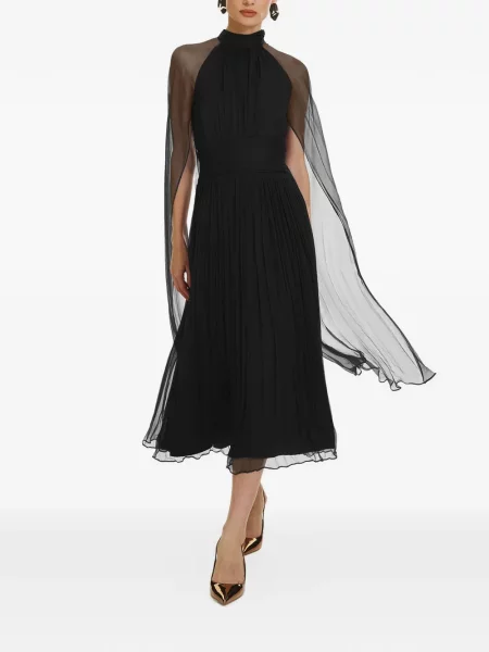 Rochie midi Framboise de mătase negru