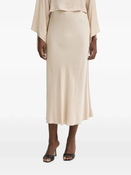 Fustă midi Haveone din satin evazată