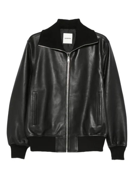 Geanta de piele Sandro negru