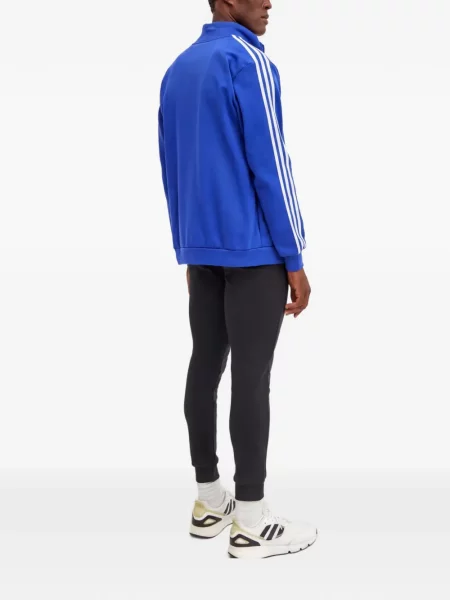 Prugaste teretana kratke hlače Adidas s printom plava