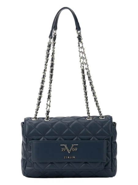 ITALIA Geantă de umăr Gaia Silver bleumarin argintiu