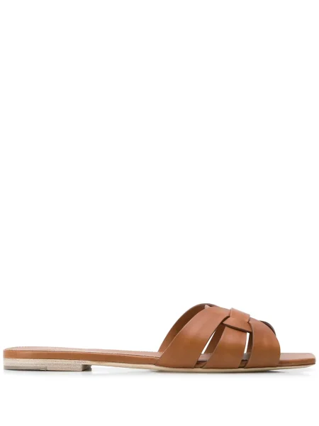 Сандали Saint Laurent без ток кафяво