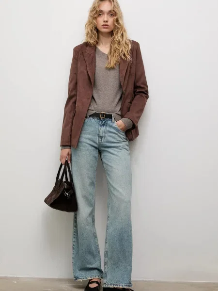 Піджак Answear.LAB однобортний однотонний коричневий