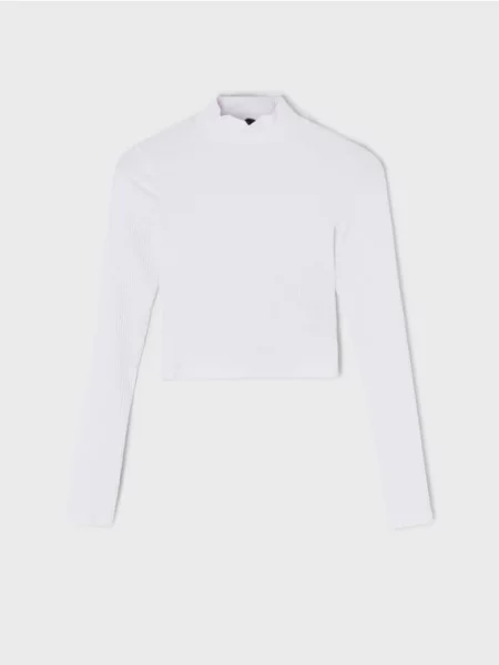 Кроп-топ з довгим рукавом білий