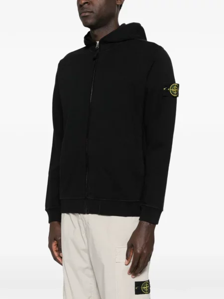 Суичър с качулка Stone Island камъни черно