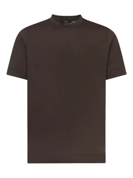 Tricou Giuliano Galiano cu decolteu în U scurt maro