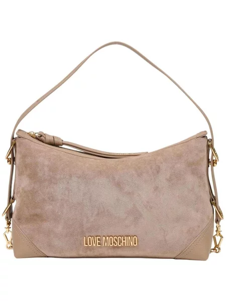Geantă Love Moschino din piele bej