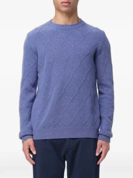Sweter Xc z okrągłym dekoltem niebieski