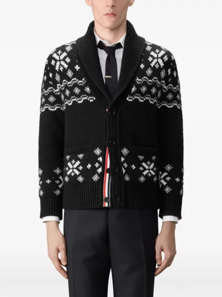 Cardigan Thom Browne din cașmir negru