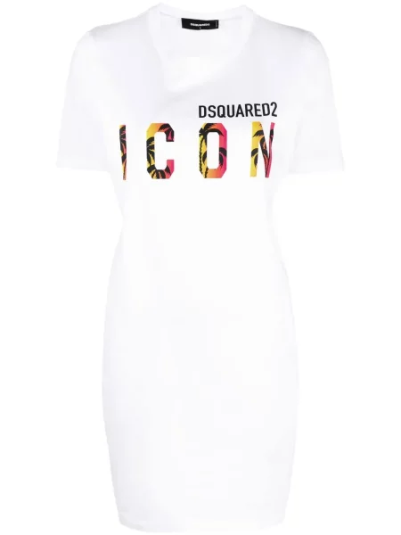 Rochie tip cămașă Dsquared2 de costum alb
