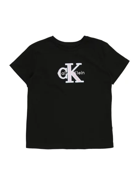 Calvin Klein Jeans Tričko pastelová modrá / růže / černá bílá