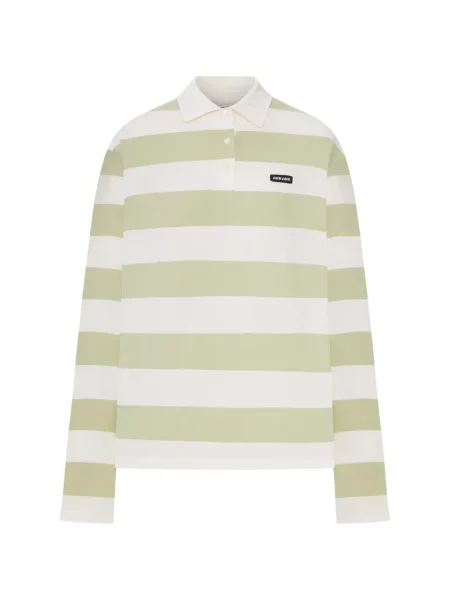 Lung top Miu Miu din jerseu verde