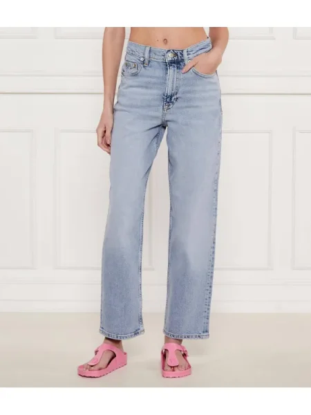 Tommy Jeans Blugi LAYLA | Straight fit | high waist albastru