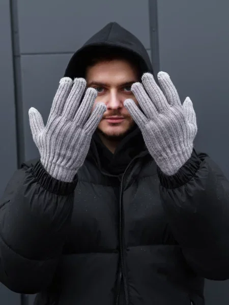 Without Рукавички Вовна коричневий