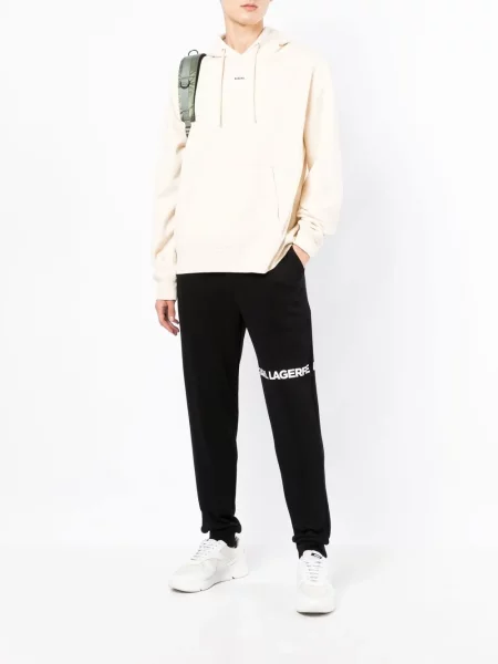 Pantaloni Karl Lagerfeld cu imagine alergare negru