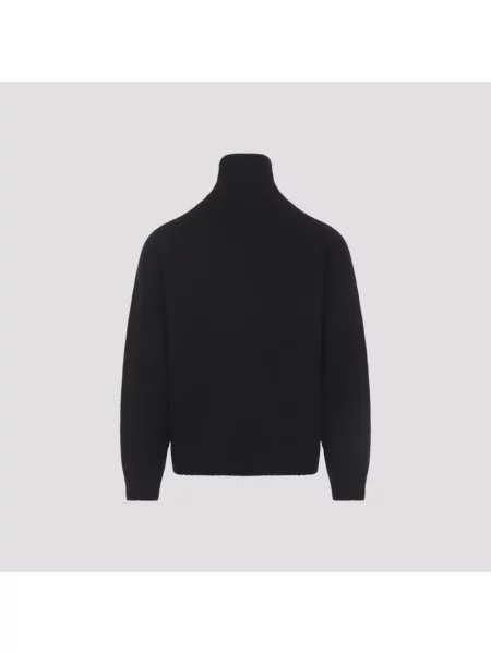Lniany sweter z golfem Tom Ford czarny