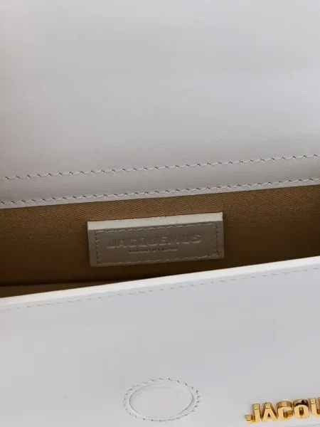 Geanta de piele Jacquemus din piele alb