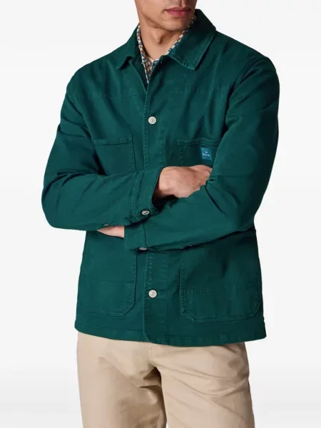 Jachetă cămașă Ps Paul Smith cu buzunare aplicate verde