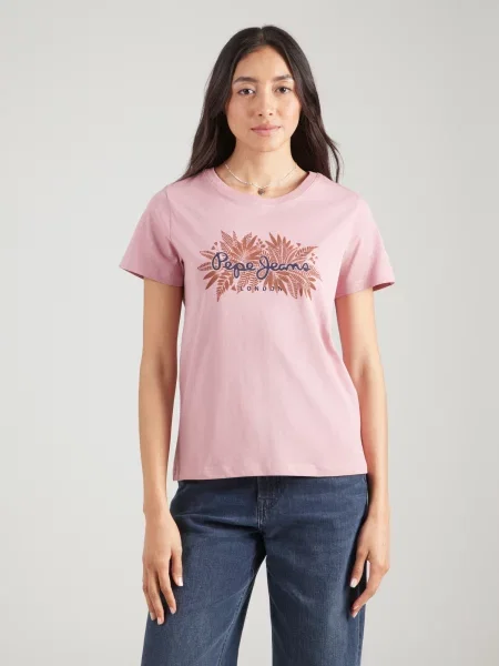 Pepe Jeans Tričko CRISTINA námornícka / hrdzavohnedá / ružová modrá