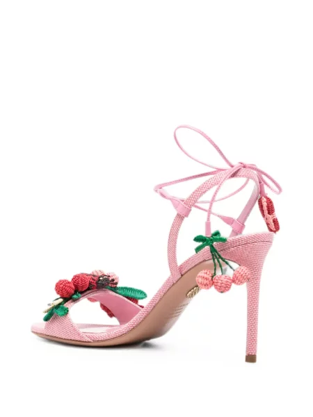 Σανδάλια Aquazzura γραβάτες ροζ