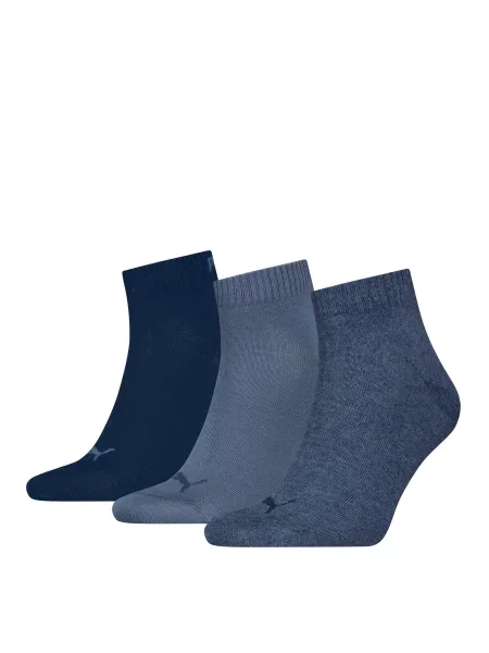 PUMA Unisex Quarter Plain 3p Набір шкарпеток Унісекс Комбінований верх синій