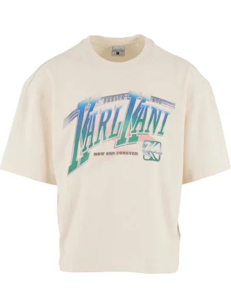 Karl Kani Tricou crem / albastru regal / verde alb