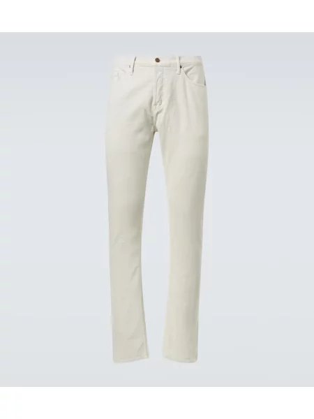 Pantaloni Tom Ford de catifea cord alb