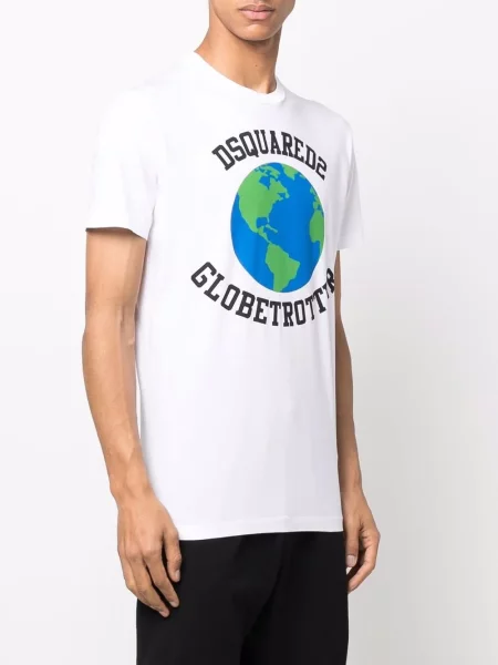 Tričko Dsquared2 s potiskem bílé
