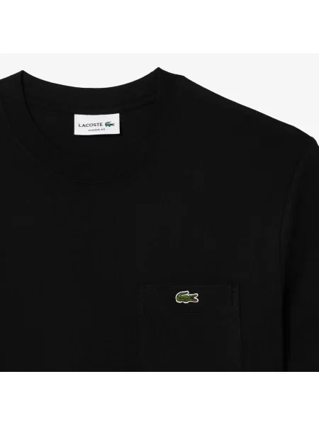 Lacoste Koszulka Z Kieszenią Na Piersi czarna