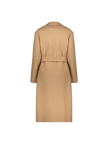 Długi płaszcz Boutique Moschino wełniany beżowy