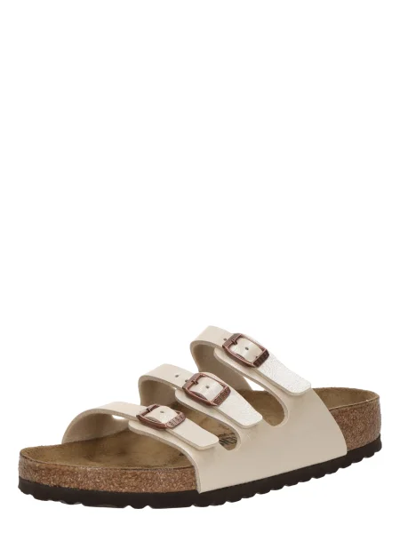 Pantofi Birkenstock cu perle alb