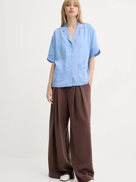 Сорочка з домішкою льону MUNTHE USHI relaxed класичний комір