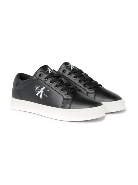 Sneakersy Calvin Klein Jeans skórzane klasyczne czarne