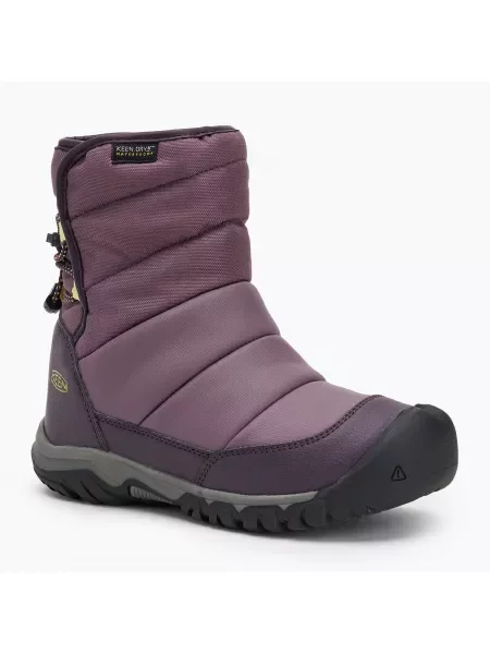 Śniegowce juniorskie KEEN Puffrider WP black plum/daiquiri green fioletowe
