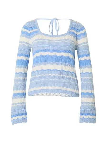 Estelou Pulóver égkék gyapjúfehér világoskék