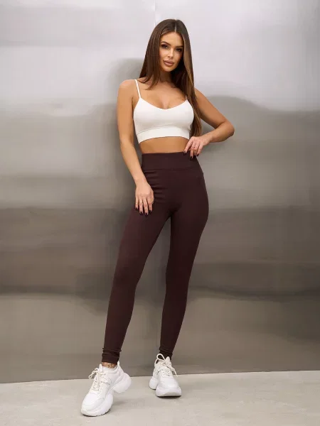 Легінси ISSA Plus темно-коричневий комбінований верх коричневі
