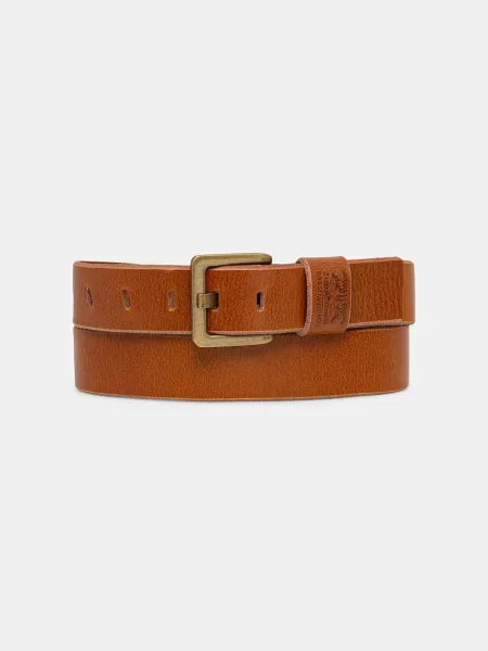 Levi's pasek skórzany ARLO WIDE PRONG brązowy