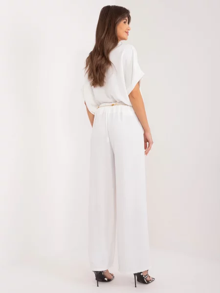 Pantaloni Fashionhunters alb