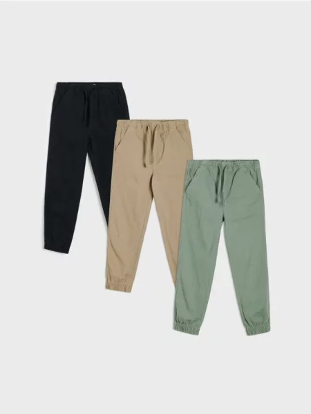Sinsay jogger kalhoty 3 pack zelená