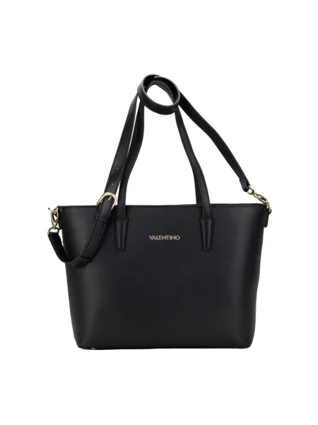 Lniana torebka Valentino Bags czarna