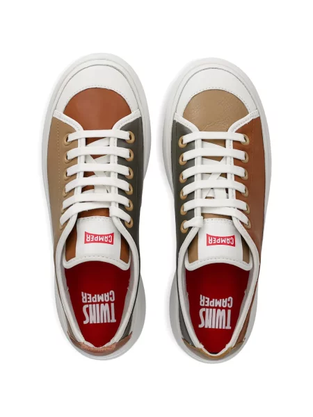 Sneakerși Camper cu platformă maro