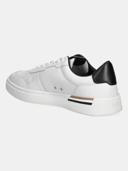 Kožené sneakers boty BOSS Clint bílá