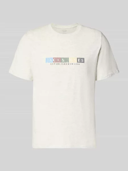 T-shirt z bawełny ekologicznej model NANTUCKET' Jack & Jones biała