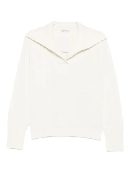 Pulover Brunello Cucinelli alb