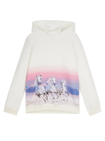 Bluza z kapturem z czystej bawełny organicznej biała