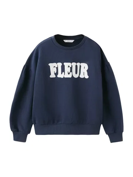 MANGO KIDS Mikina FLEUR námornícka modrá biela
