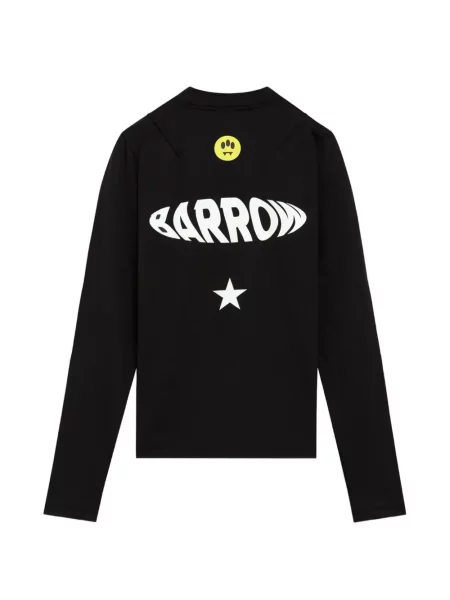 Lung tricou Barrow cu imagine negru