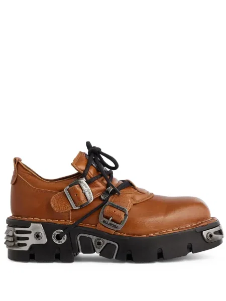 Botine Rabanne din piele maro